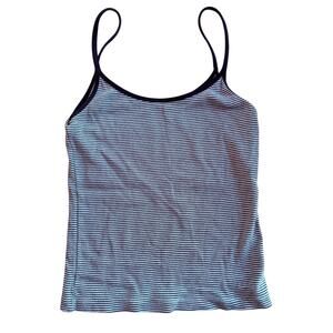 Brandy Melville John Gault Navy Blue White Cotton Stripe Tank Basics XS/S
